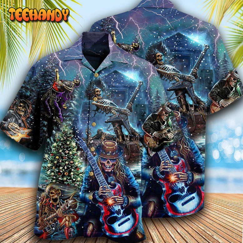 Skull Playing Rock Party Music Hawaiian Shirt