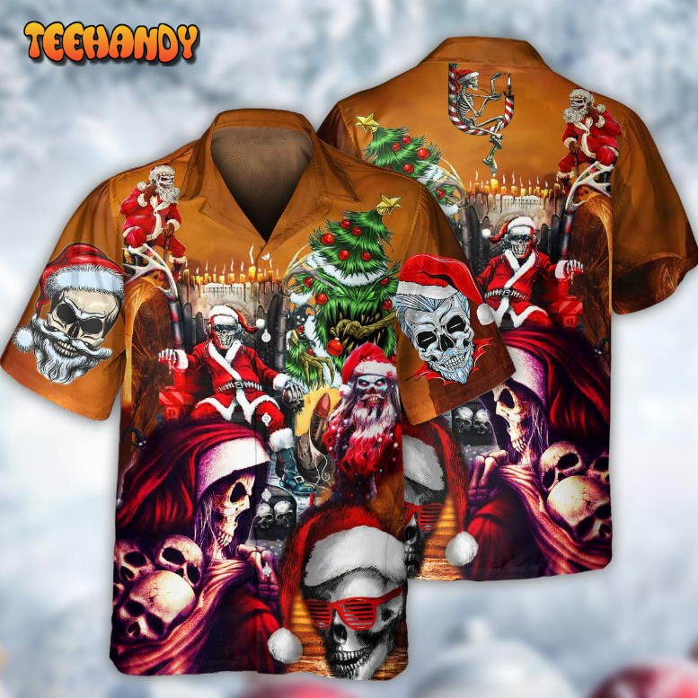 Skull Santa Claus Christmas Lovely Hawaiian Shirt