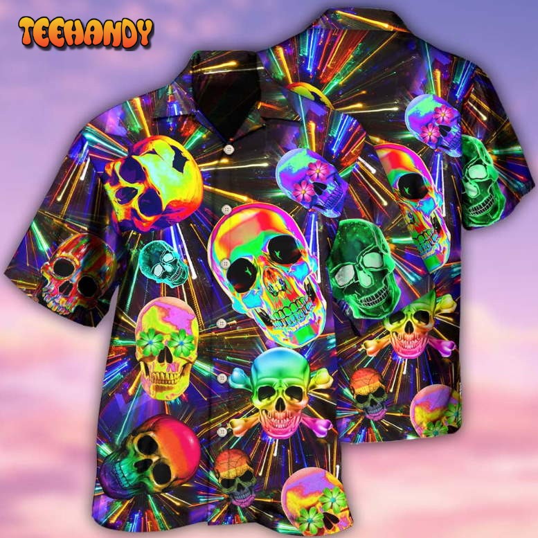 Skull Smile Happy And Fullcolor Hawaiian Shirt