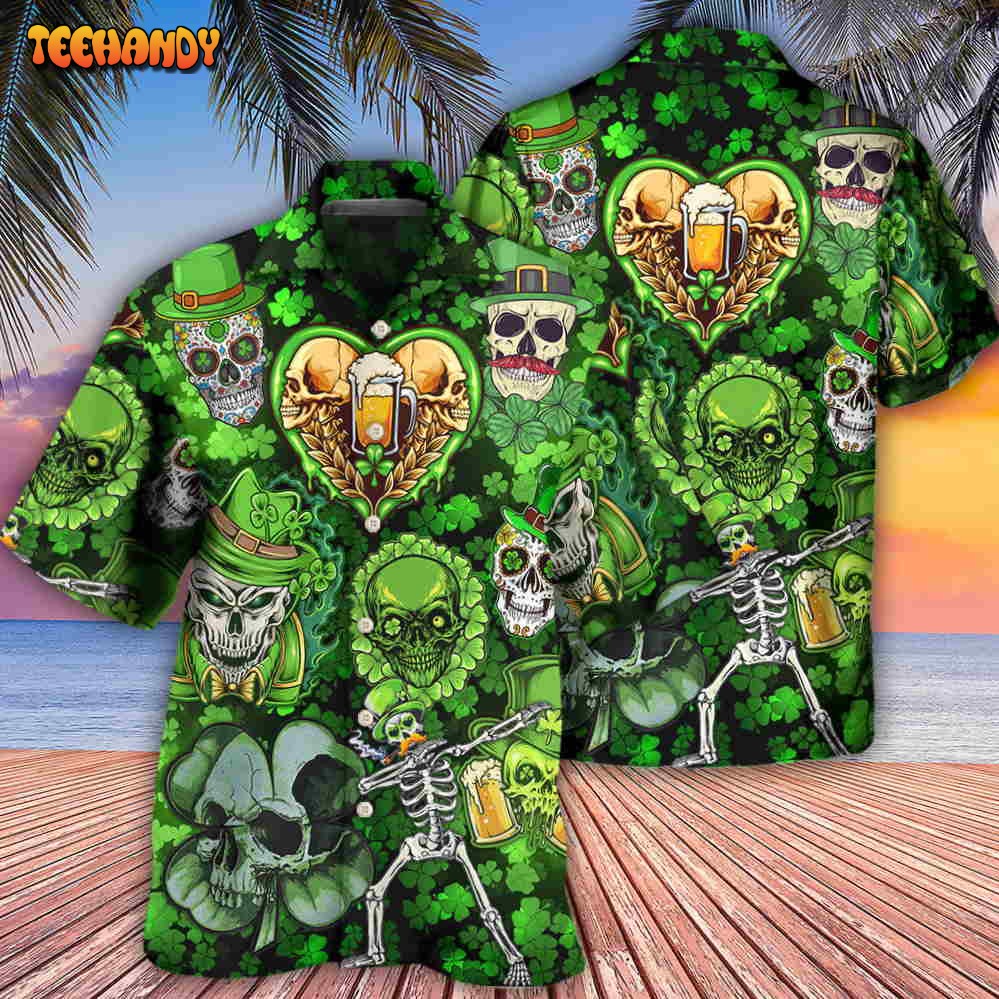 Skull St Patricks Day Art Hawaiian Shirt