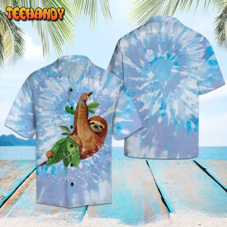 Sloth Tie Dye Aloha Hawaiian Shirt