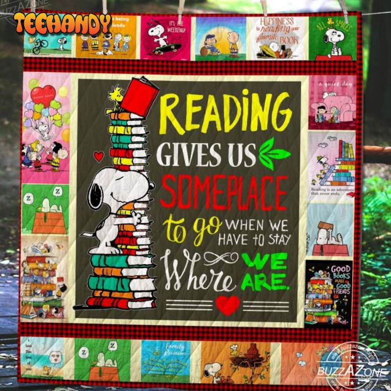 Snoopy Reading 3D Quilt Blanket