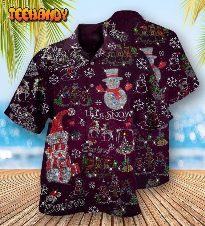 Snowman Flashy Bling Bling Hawaiian Shirt