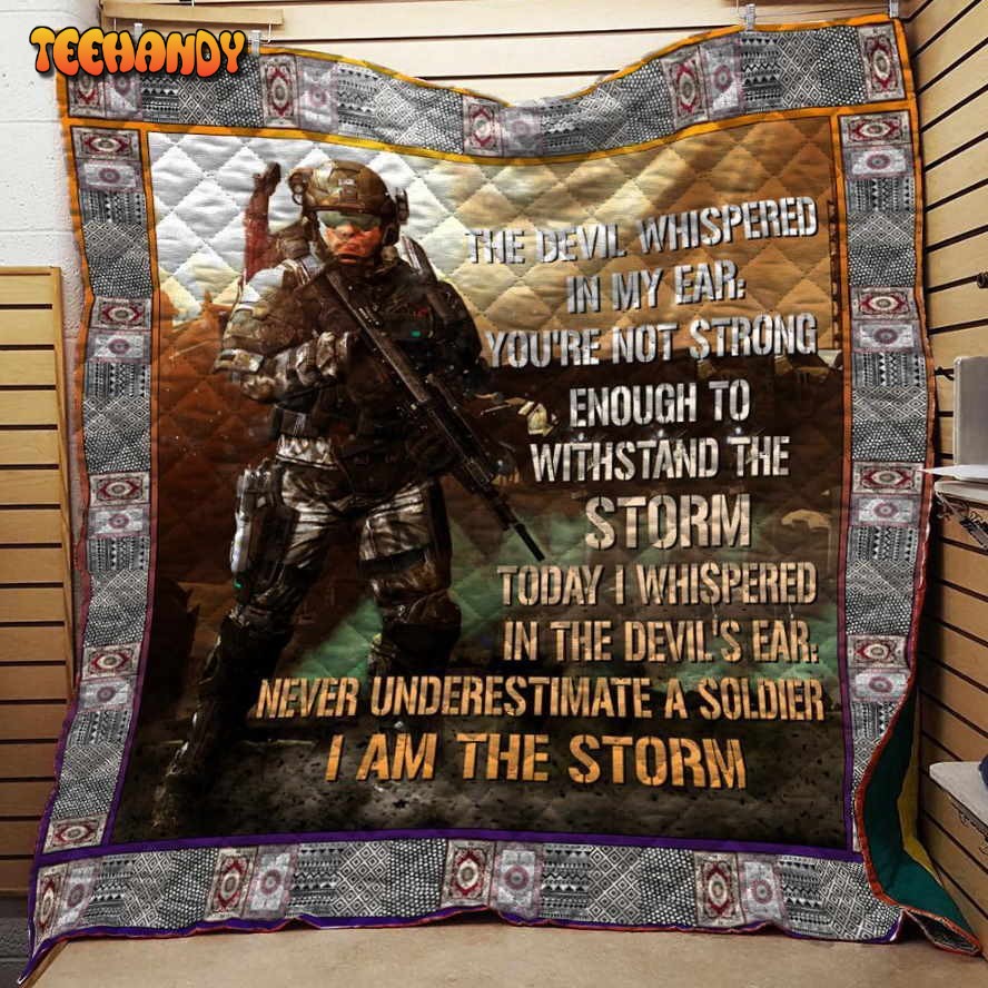 Soldier Storm 3D Customized Quilt Blanket