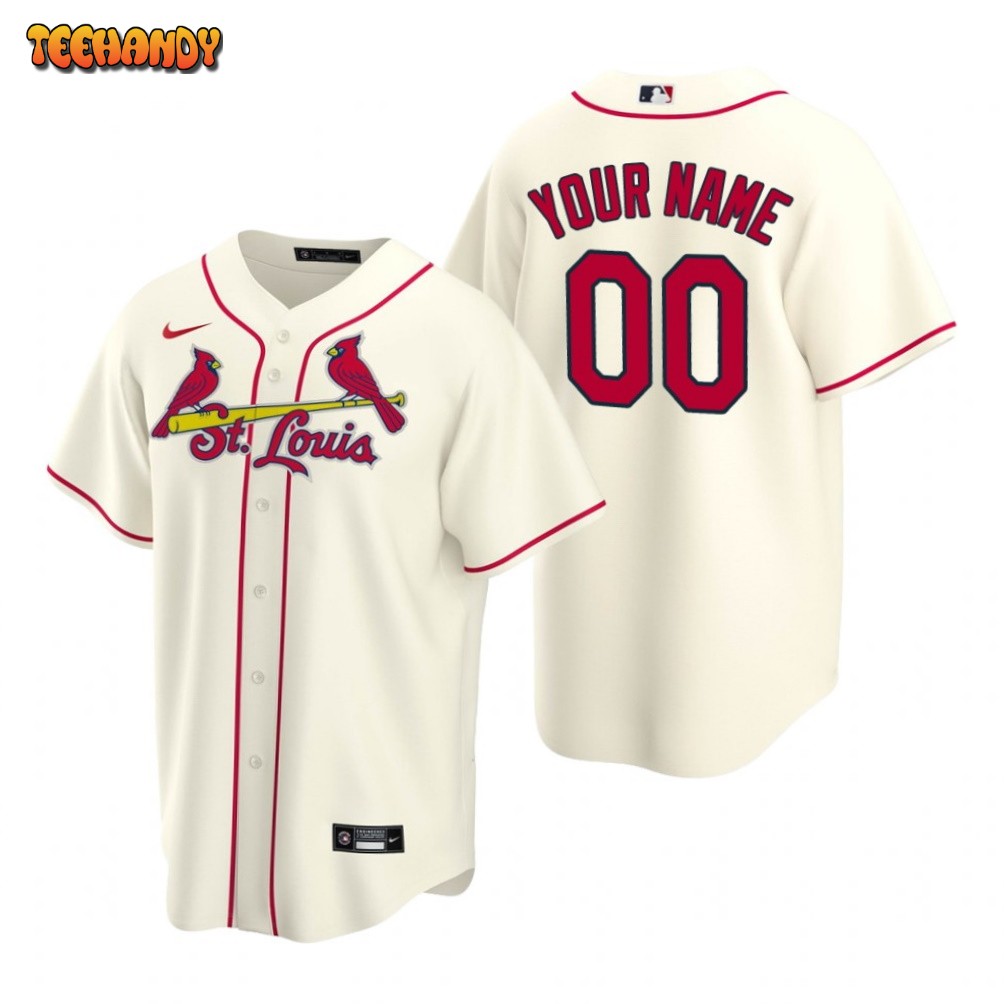 St. Louis Cardinals Custom Cream Alternate Replica Jersey