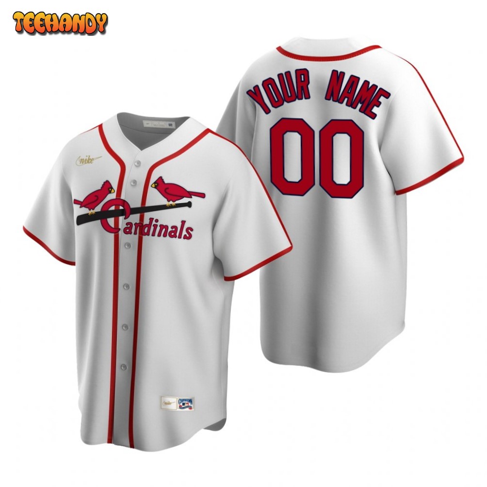 St. Louis Cardinals Custom White Cooperstown Collection Jersey