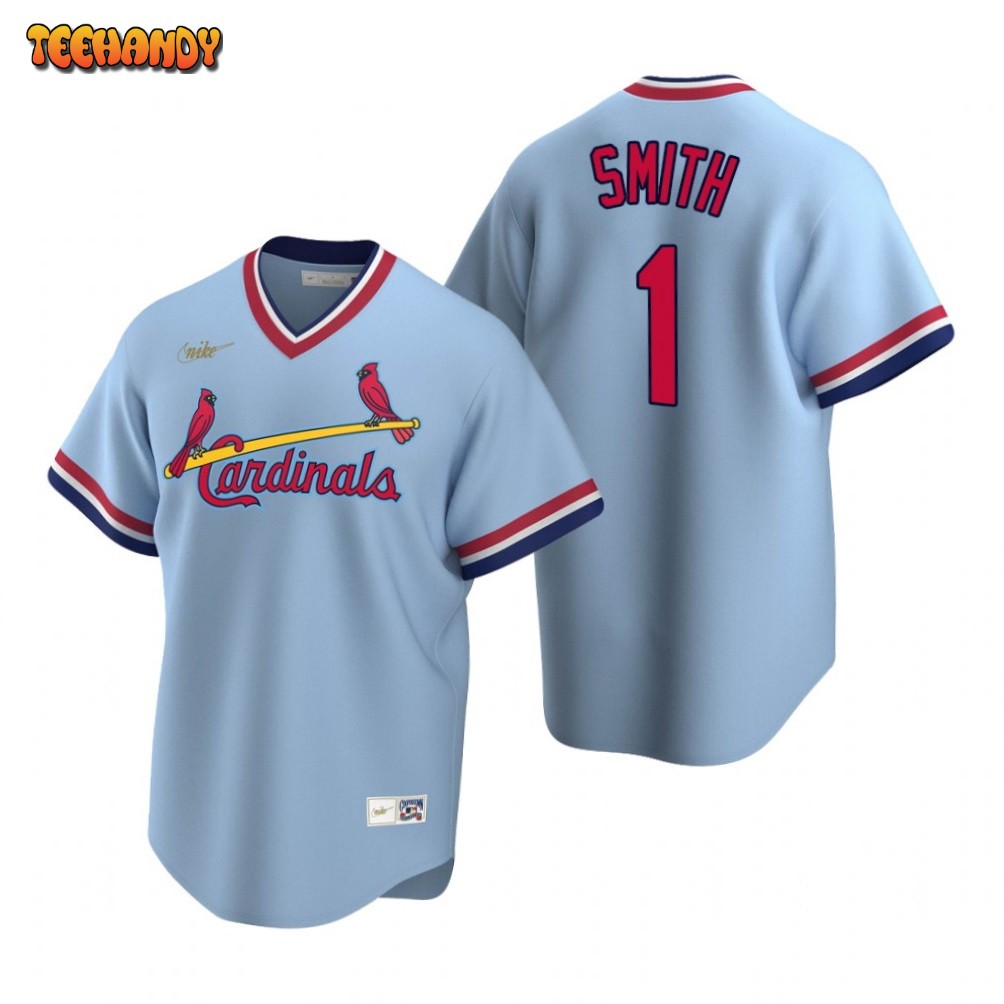 St. Louis Cardinals Ozzie Smith Light Blue Cooperstown Road Jersey