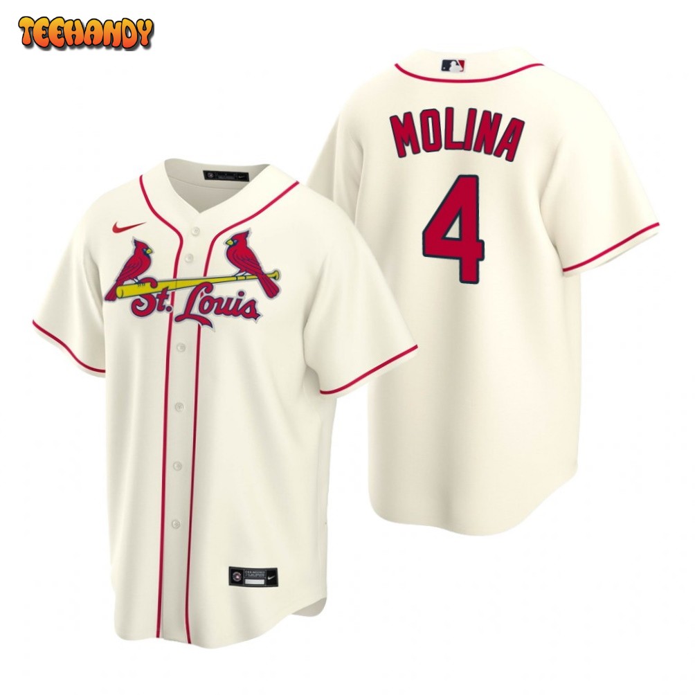 St. Louis Cardinals Yadier Molina Cream Replica Alternate Jersey