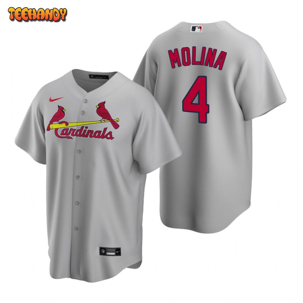 St. Louis Cardinals Yadier Molina Gray Replica Road Jersey