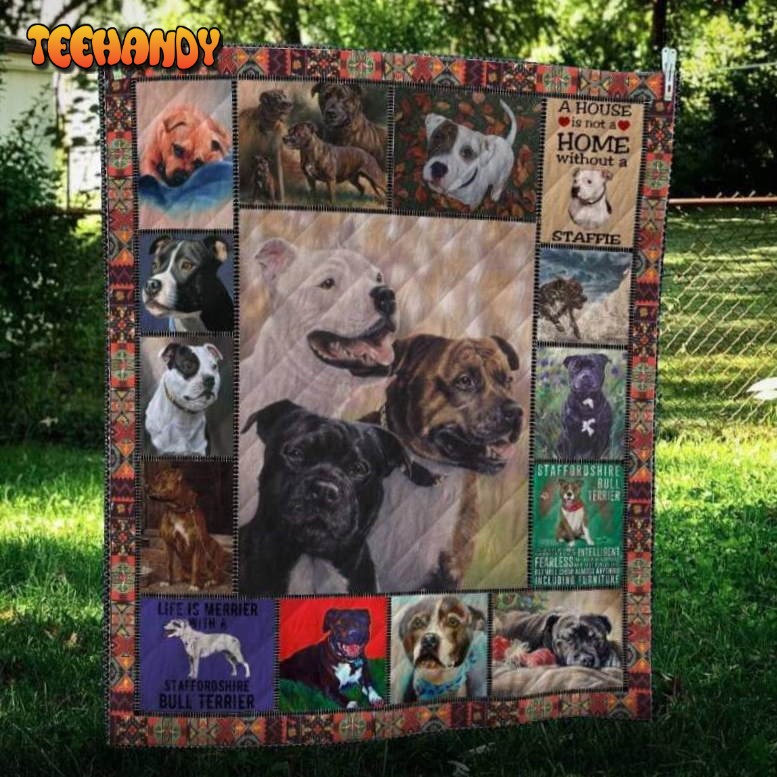 Staffordshire Bull Terrier They Are Love 3D Quilt Blanket