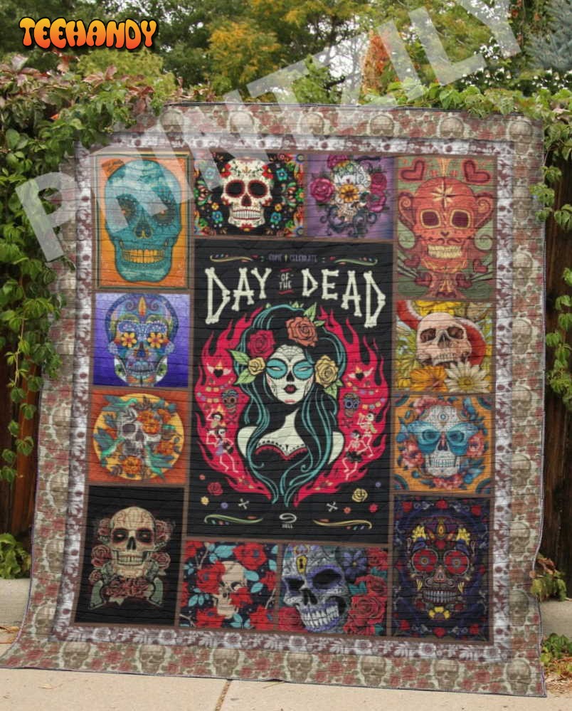 Sugar Skull Day Of The Death Chrismas Gift 3D Quilt Blanket