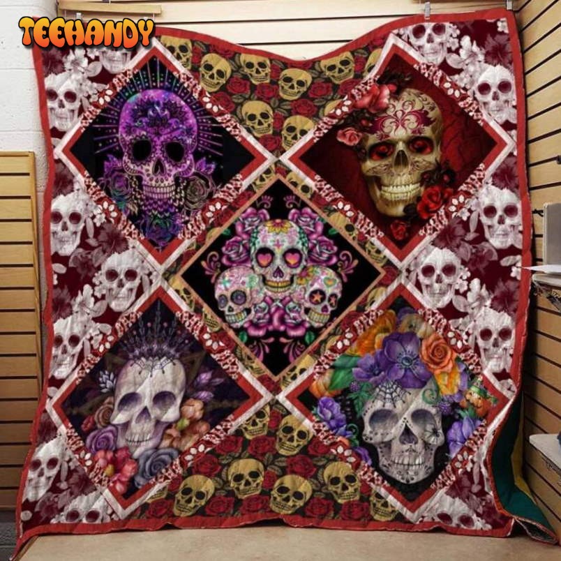 Sugar Skull Not Be Afraid 3D Quilt Blanket