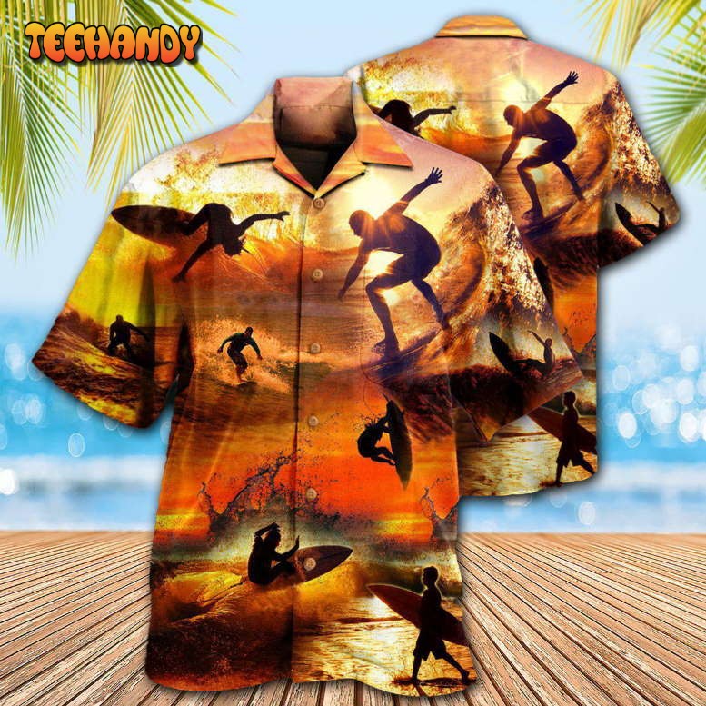 Surfing Is My Therapy Sunset Hawaiian Shirt