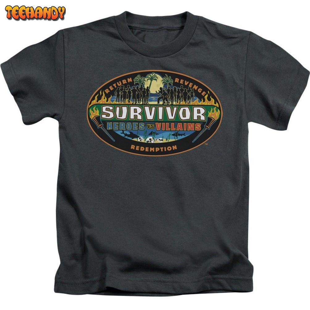 Survivor Heroes VS Villains Kid’s Charcoal Shirts