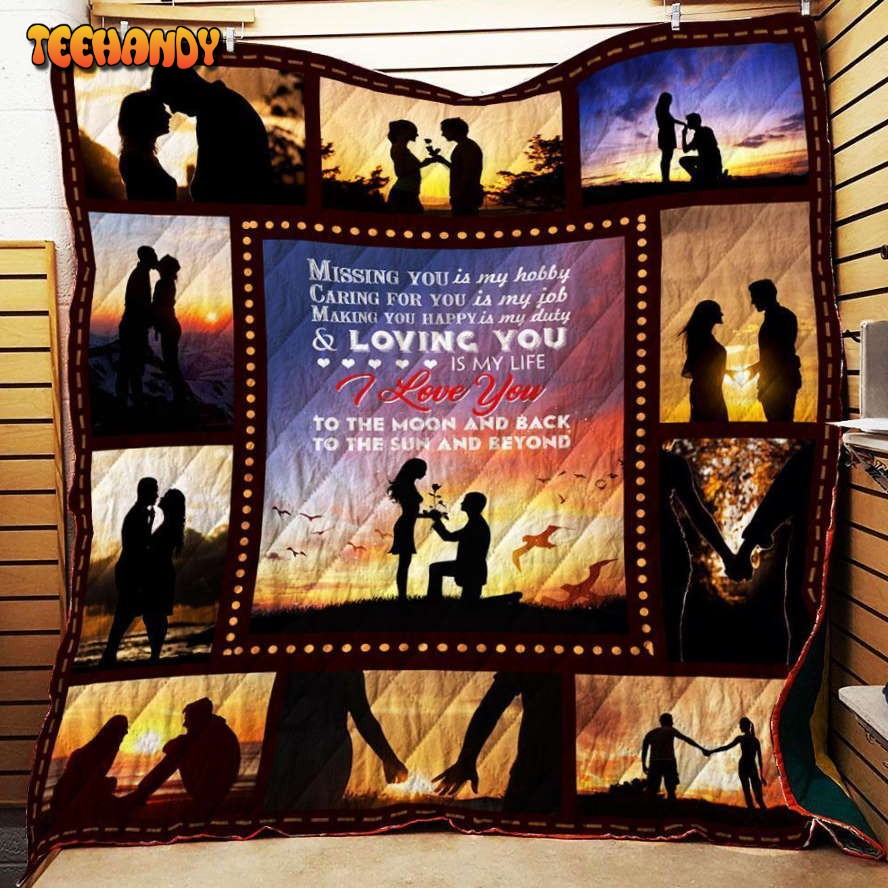 Sweetheart,Love You 3D Customized Quilt Blanket