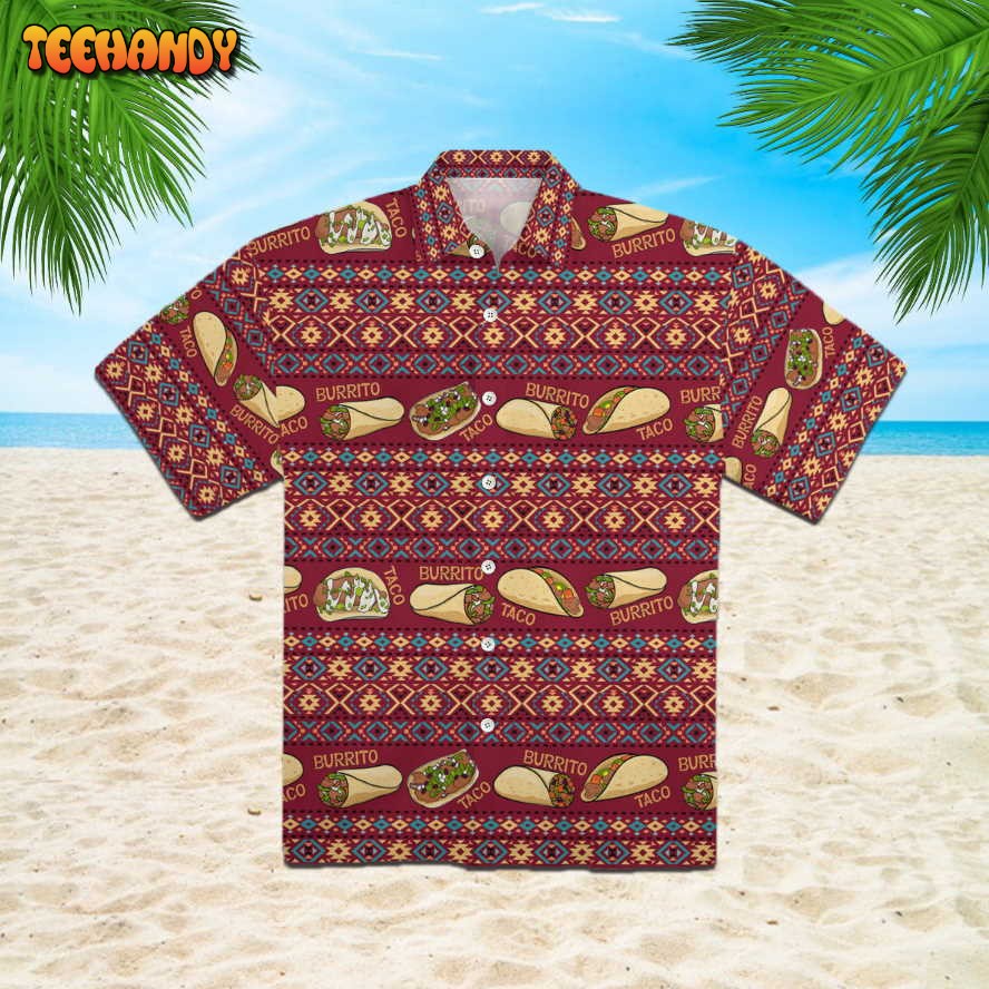 Taco And Burrito Mexican Pattern Hawaiian Shirt