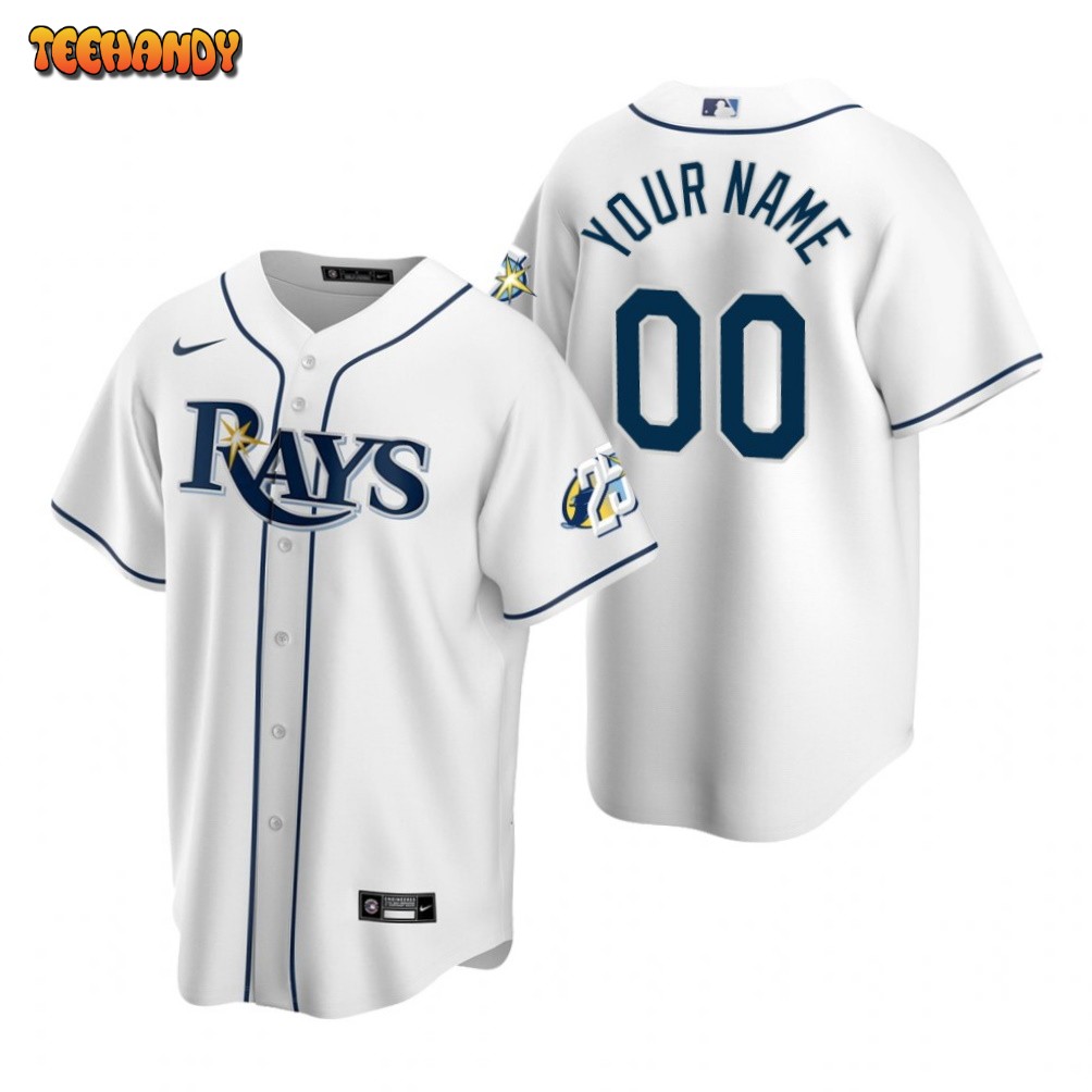 Tampa Bay Rays Custom White 25th Anniversary Replica Jersey