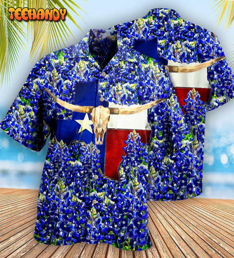 Texas Forever Texas Bluebonnet Hawaiian Shirt