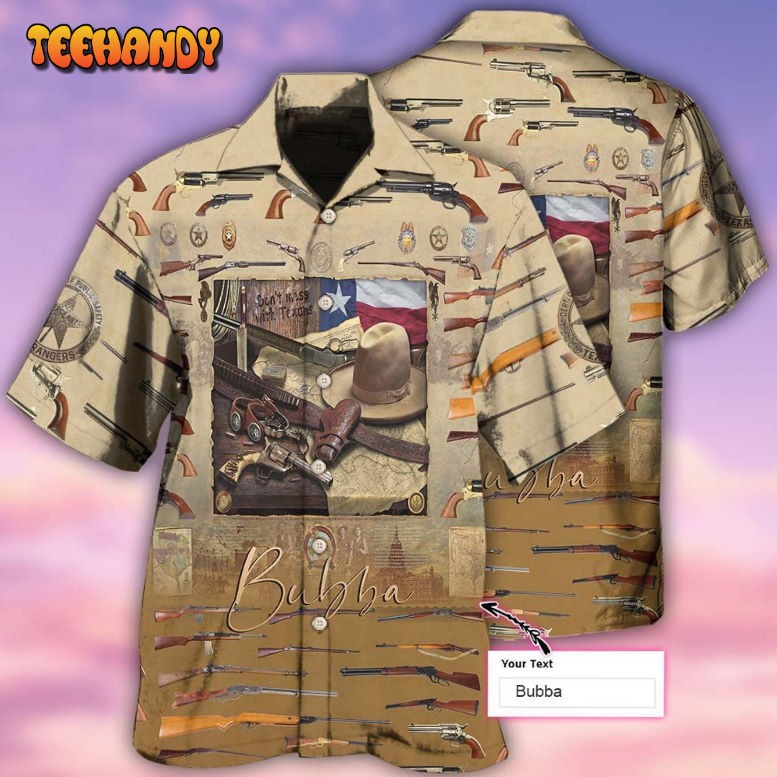 Texas Peace Life Gun Style Personalized Hawaiian Shirt