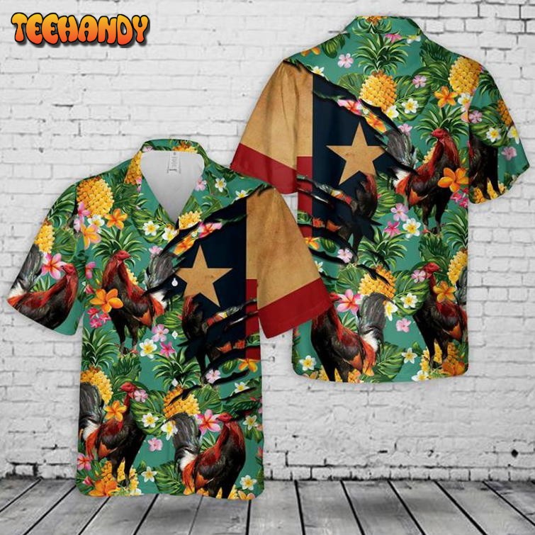 Texas Rooster Aloha Hawaiian Shirt