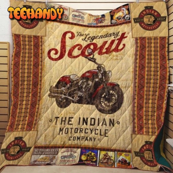 The Legendary Scout Indian Motorcycle 3D Customized Quilt Blanket