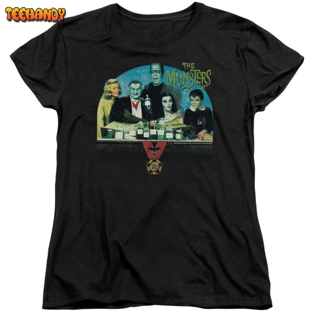 The Munsters 50 Year Potion Woman’s and Juniors Black Shirts