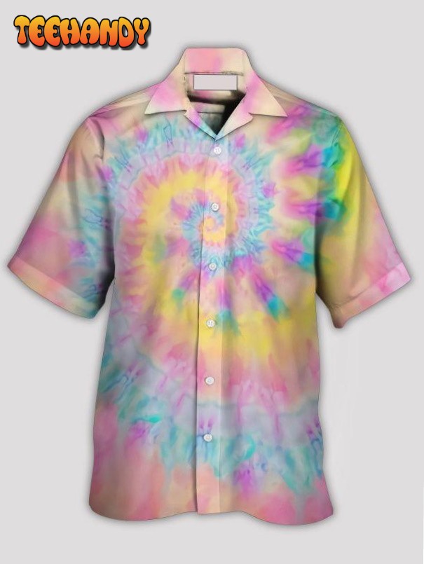 Tie Dye Pink Hawaiian Shirt