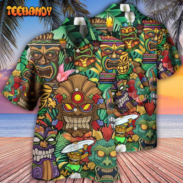 Tiki With Tropical Style Hawaiian Shirt