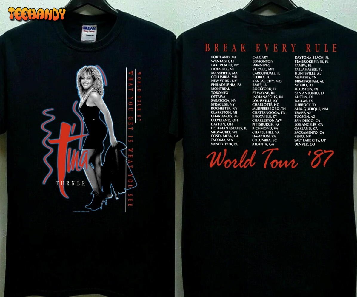 Tina Turner 1987 Break Every Rule World Tour Shirt, Tina Tunner Tour T-Shirt