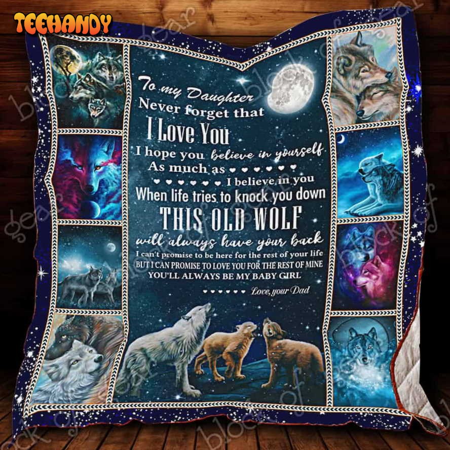 To My Daughter Wolf 3D Quilt Blanket