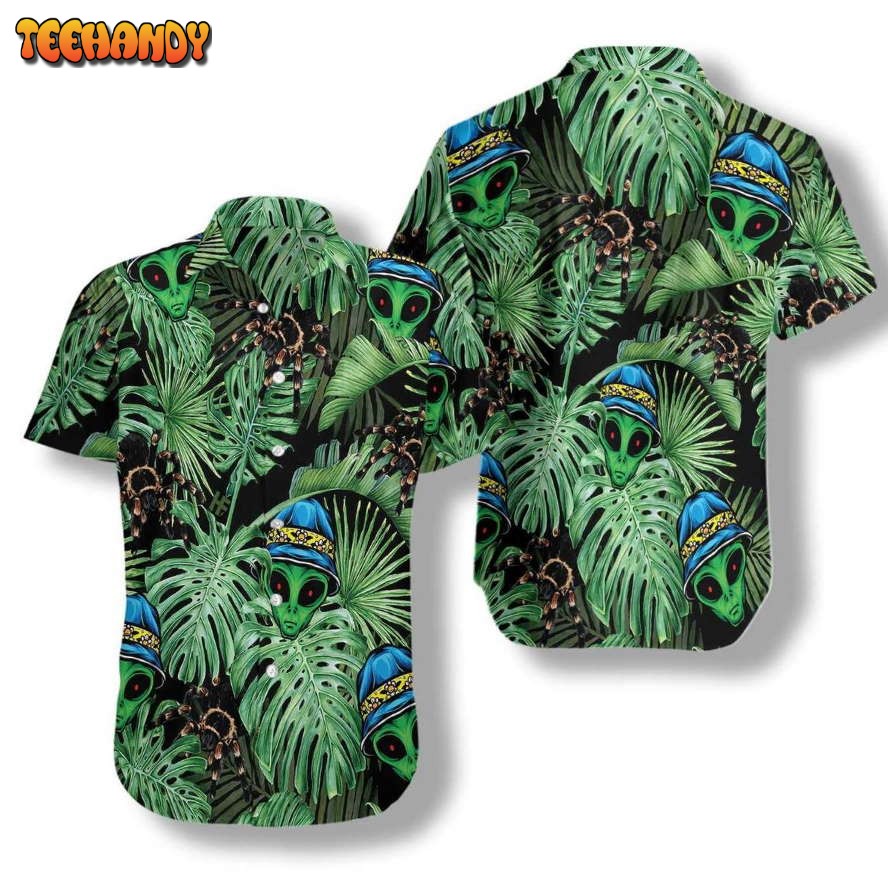 Tropical Alien And Spider Hawaiian Shirt