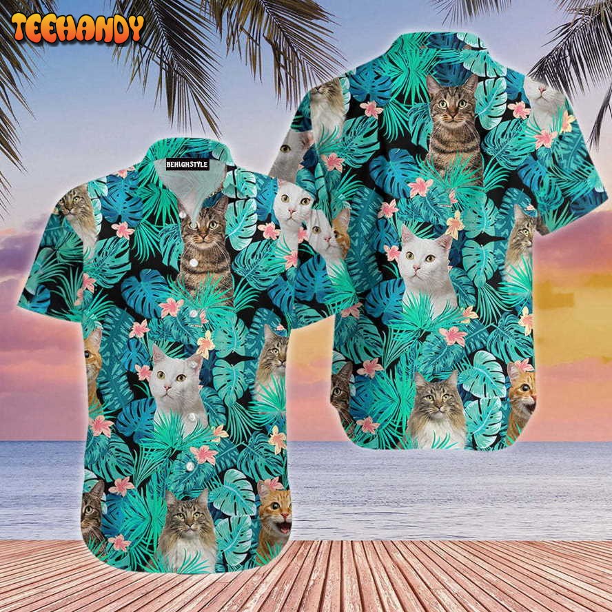 Tropical Cat Hawaiian Shirt