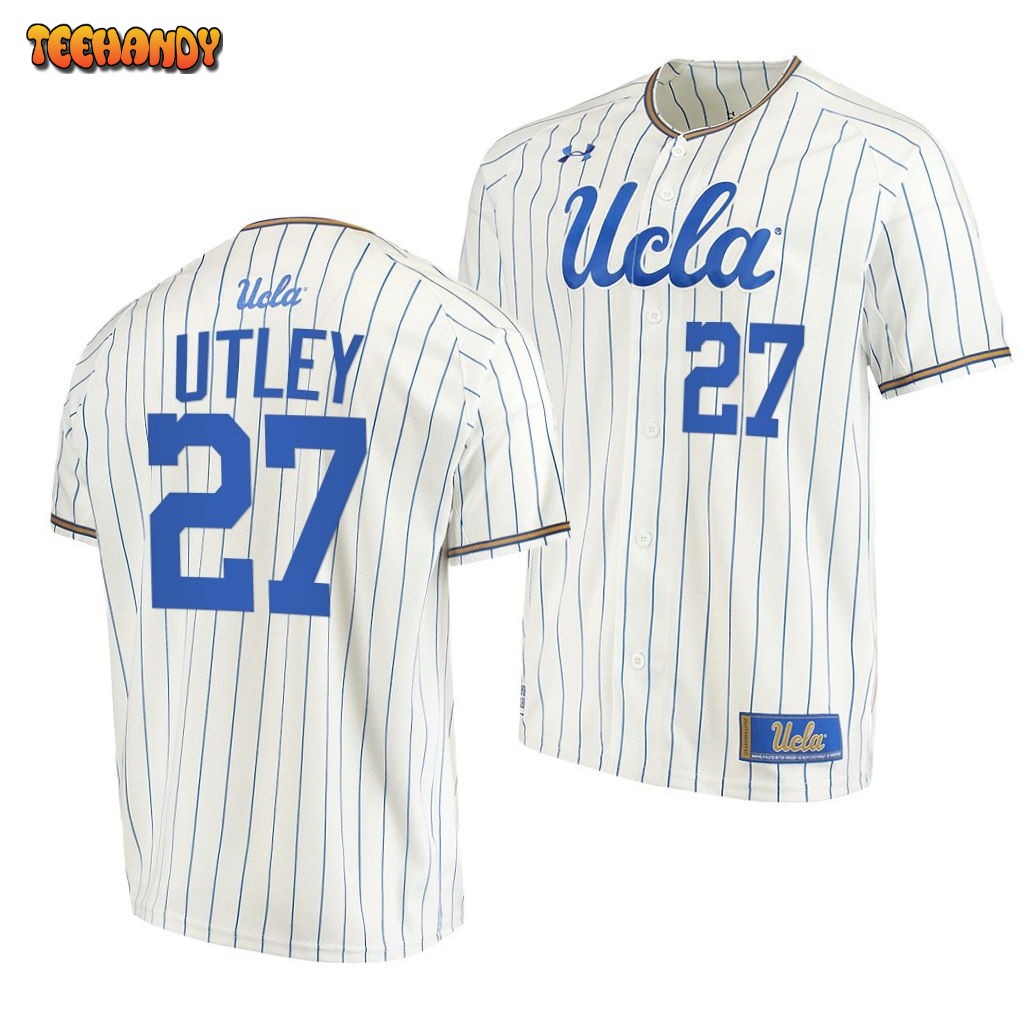 UCLA Bruins Chase Utley White Pinstripes College Baseball Jersey