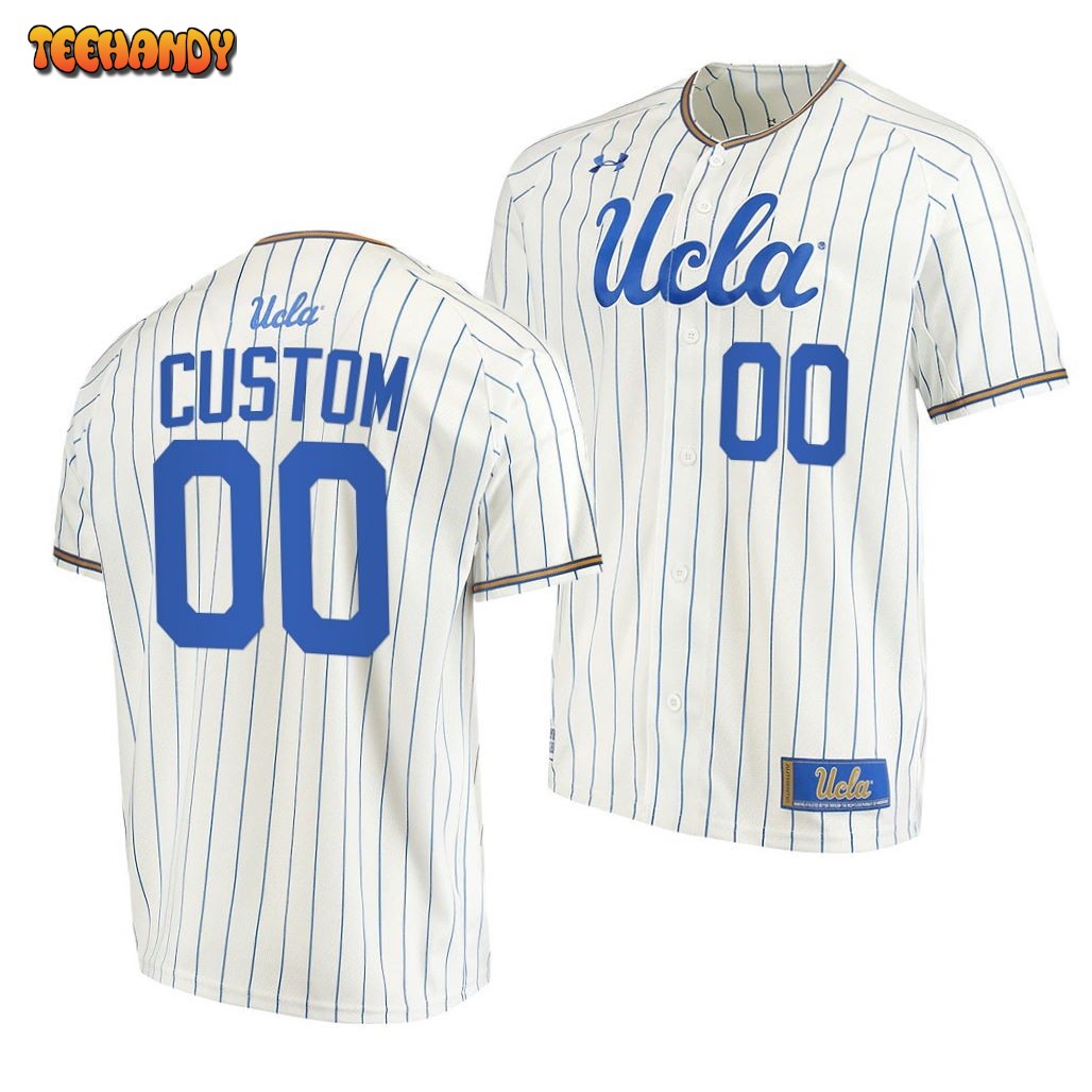 UCLA Bruins Custom White Pinstripes College Baseball Jersey