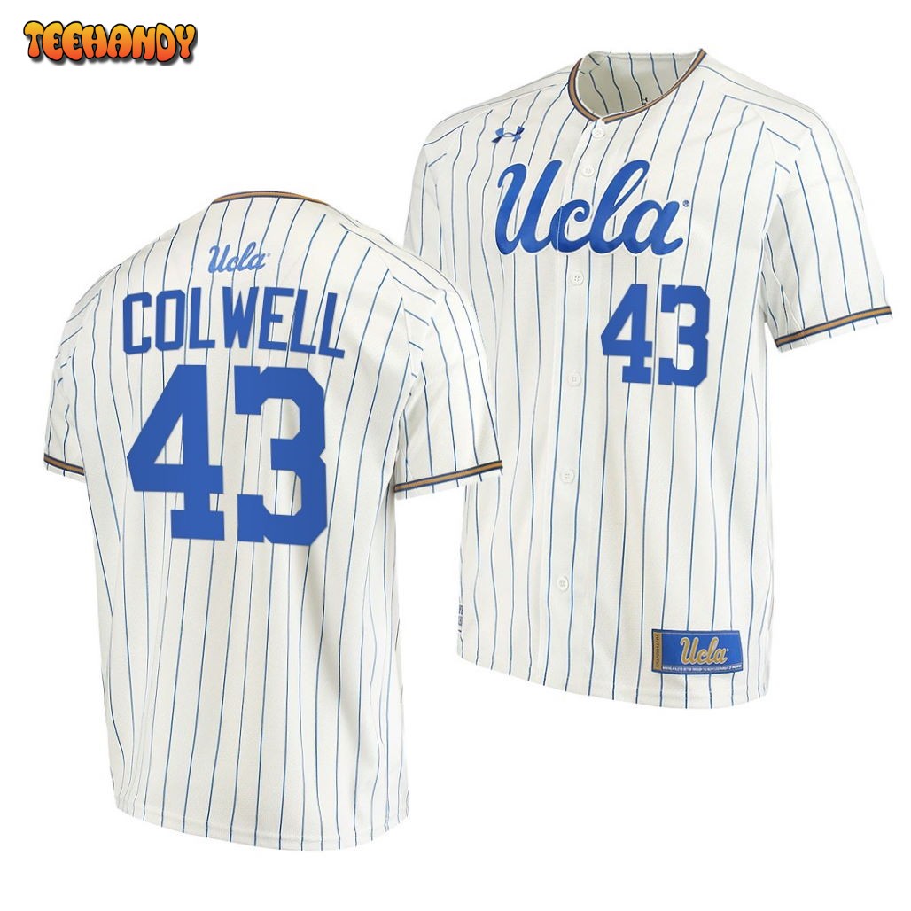 UCLA Bruins Daniel Colwell White Pinstripes College Baseball Jersey