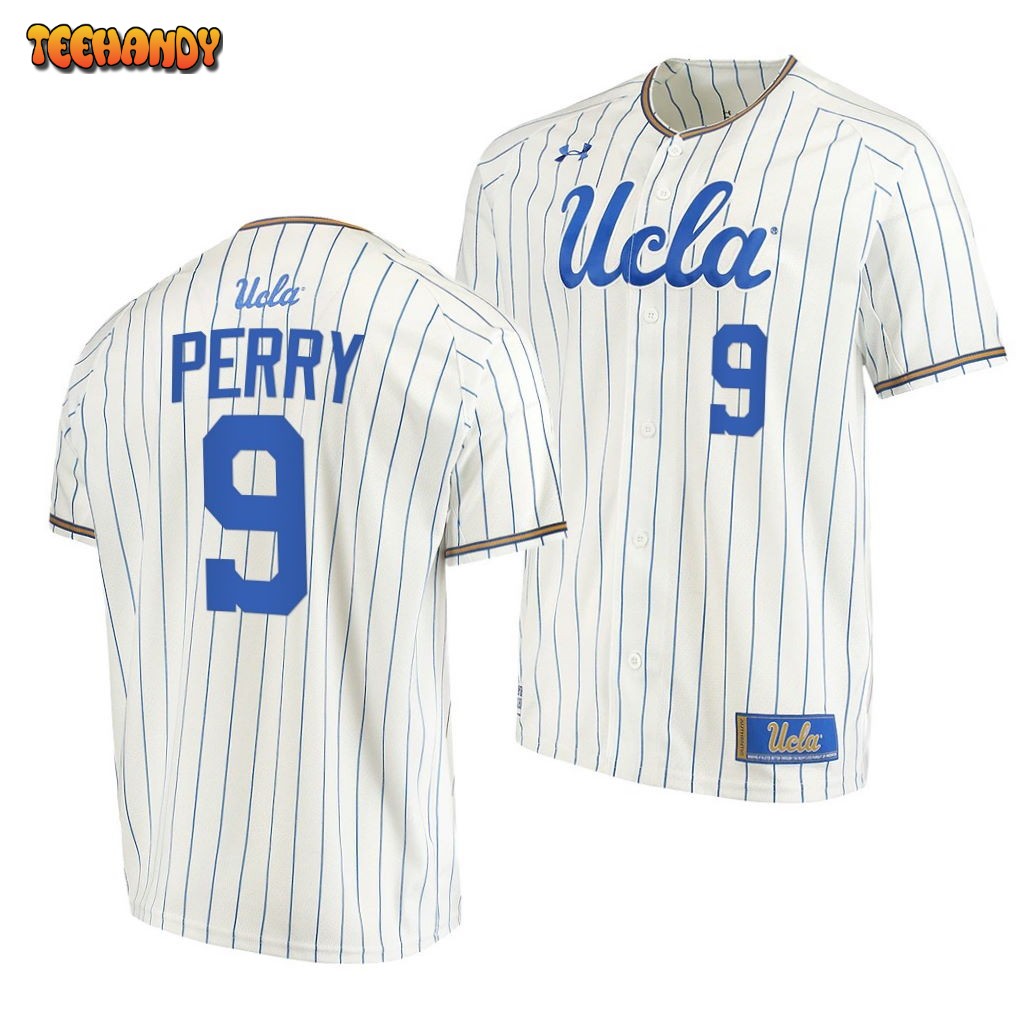 UCLA Bruins Darius Perry White Pinstripes College Baseball Jersey