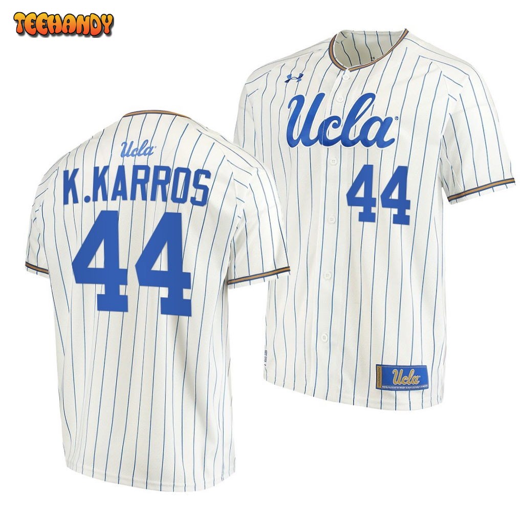 UCLA Bruins Kyle Karros White Pinstripes College Baseball Jersey