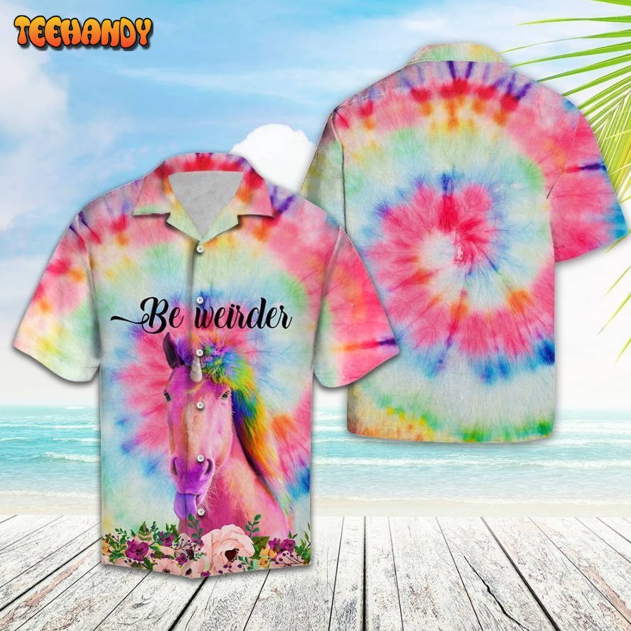 Unicorn Tiedye Colorful Fashion Hawaiian Shirt