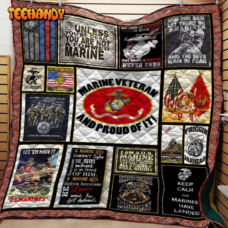 Us Marine Veteran 3D Customized Quilt Blanket