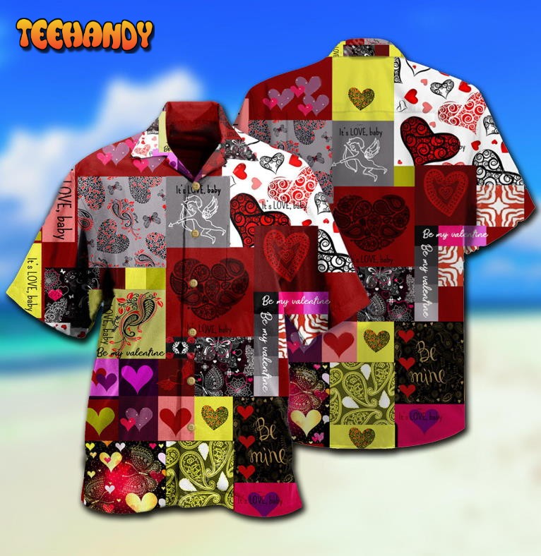 Valentine Beautiful Heart Paisley Hawaiian Shirt