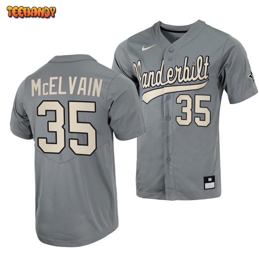 Vanderbilt Commodores Chris McElvain College Baseball Jersey Grey