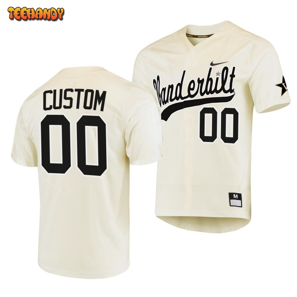 Vanderbilt Commodores Custom College Baseball Jersey Cream