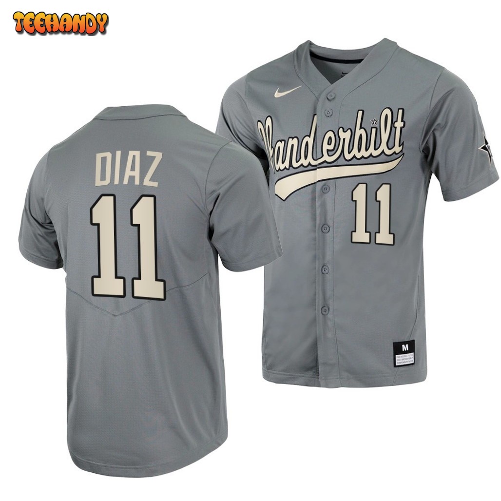 Vanderbilt Commodores Davis Diaz College Baseball Jersey Grey