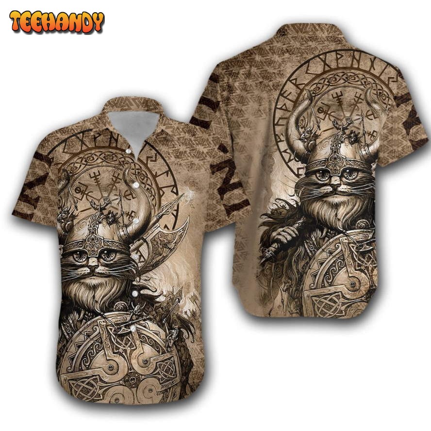 Viking Classic Cat Viking Hawaiian Shirt