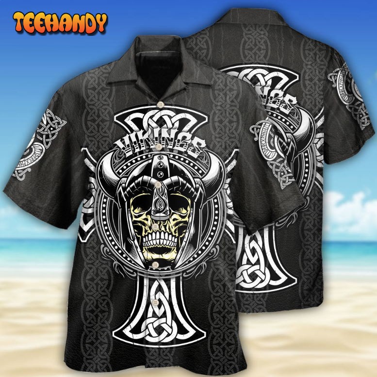 Viking Cool Pattern Black Style Hawaiian Shirt