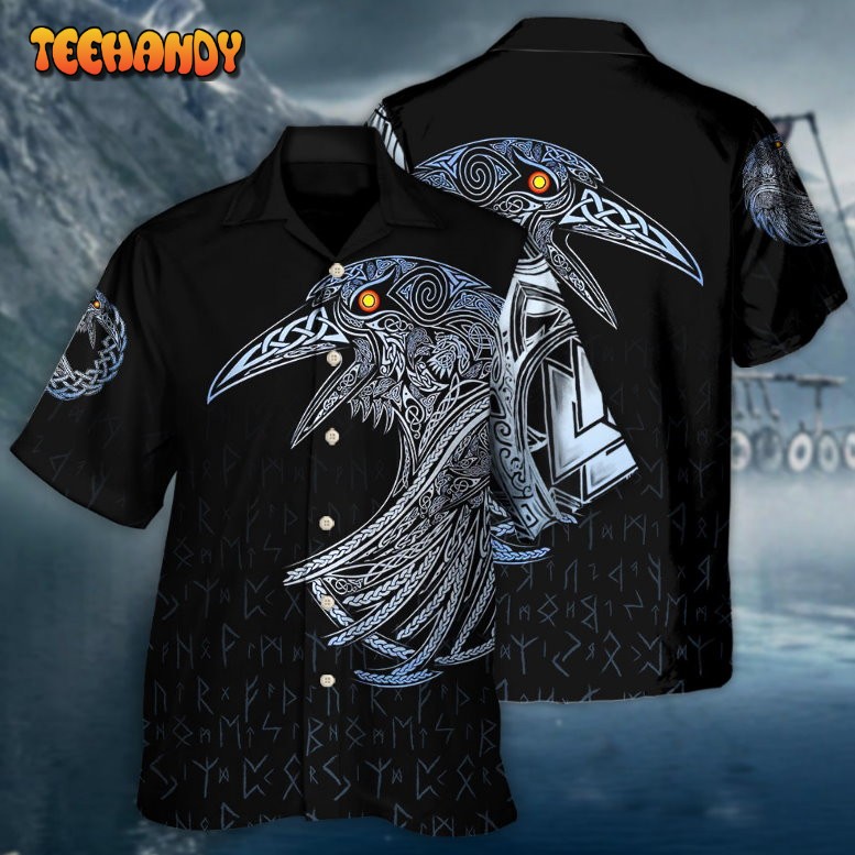 Viking Huginn And Muninn Birds Norse Hawaiian Shirt