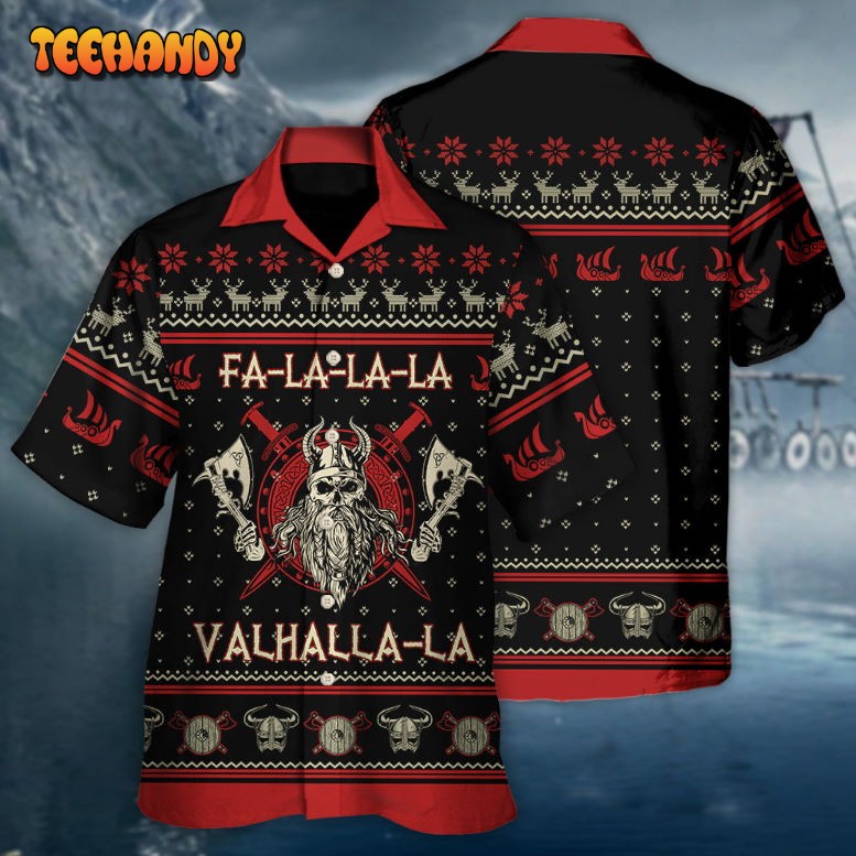 Viking Valhalla Black And Red Hawaiian Shirt