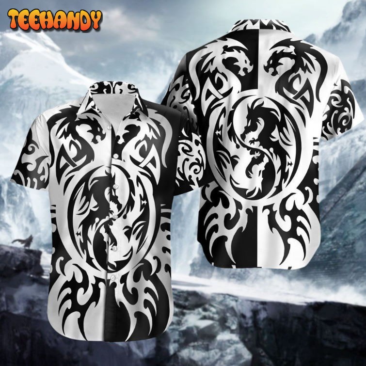 Viking Ying Yang Dragons Hawaiian Shirt