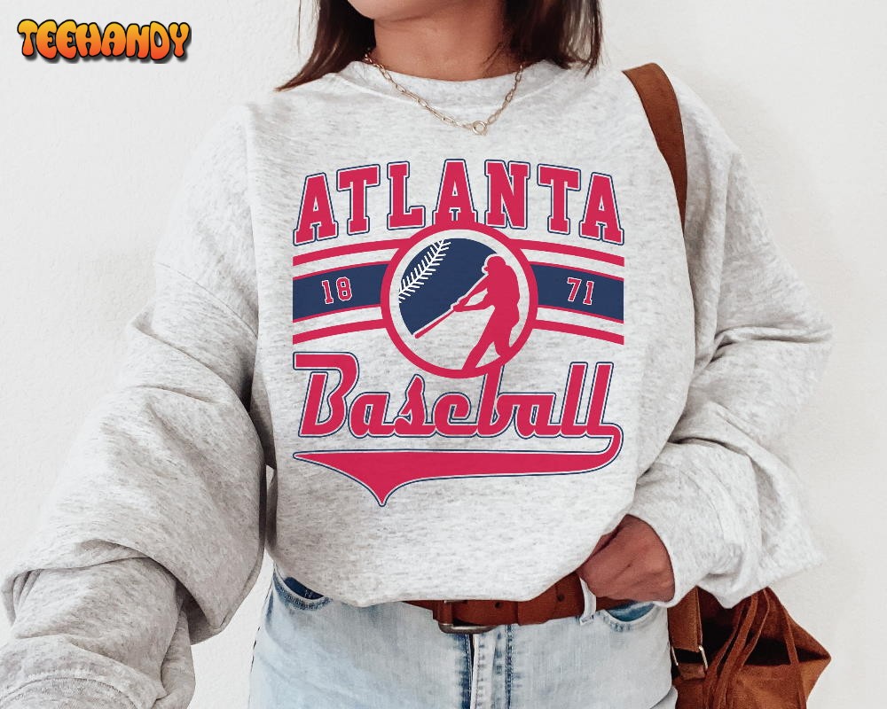 Vintage Atlanta Brave Crewneck Sweatshirt T-Shirt, Braves EST 1871 Sweatshirt