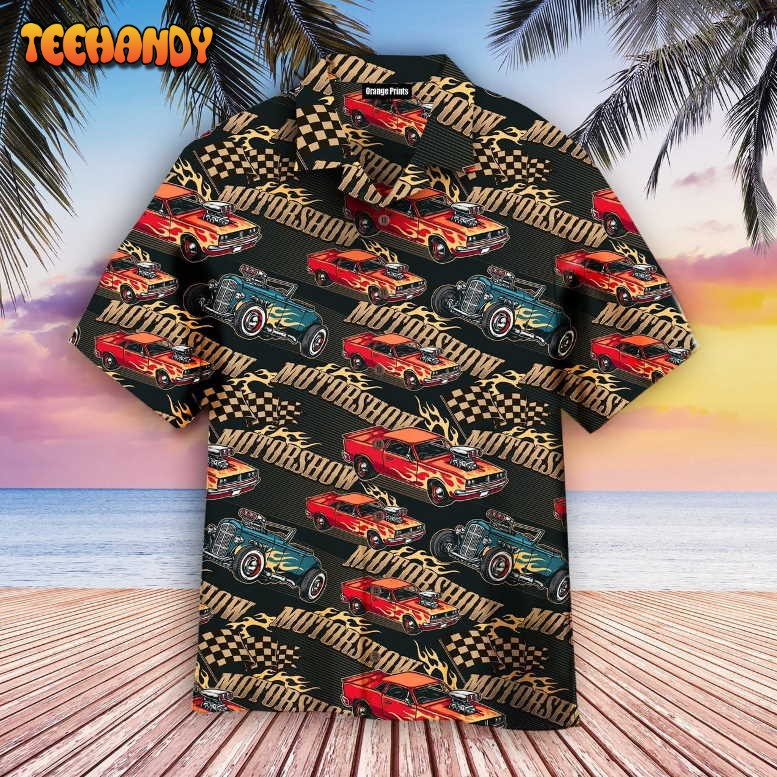 Vintage Car Racing Motorshow Aloha Hawaiian Shirt